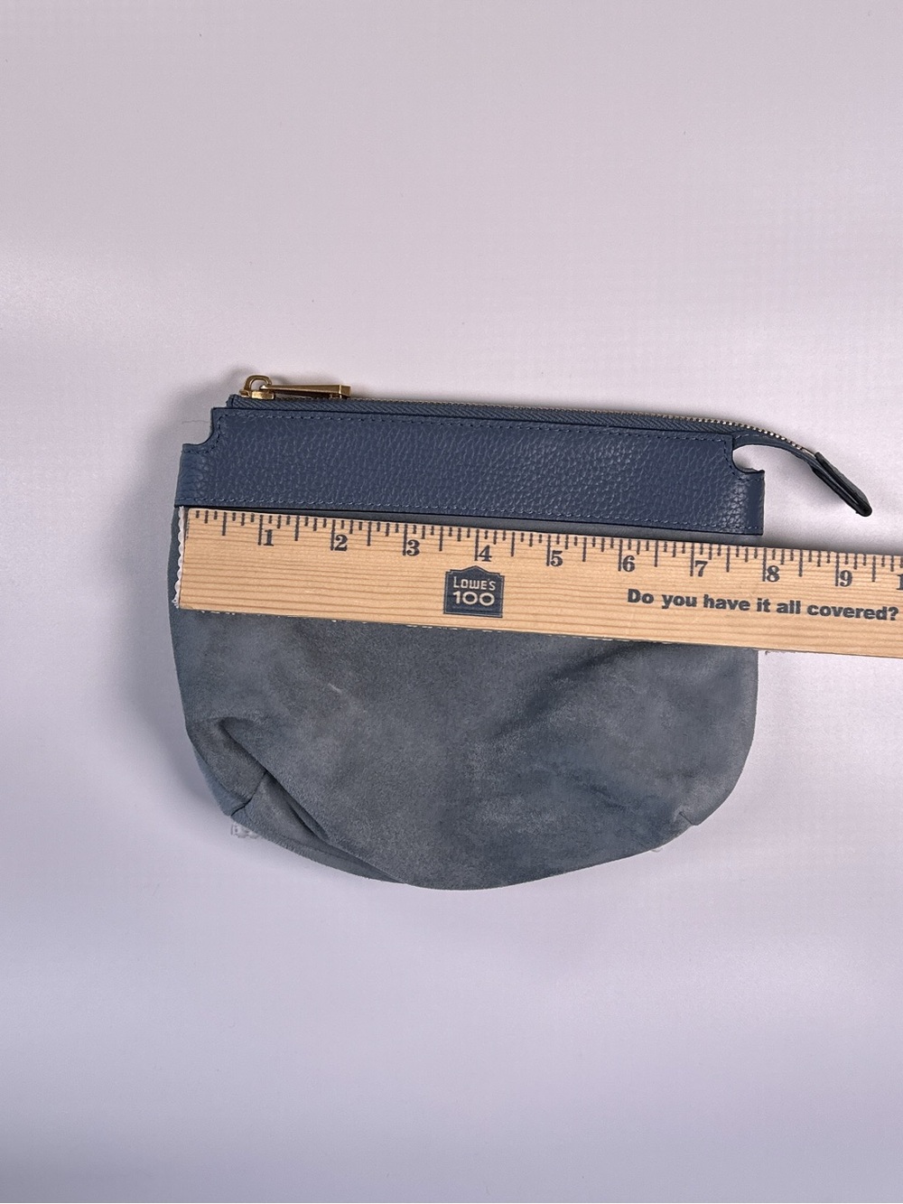 Smaak Amsterdam Coin Purse Cosmetic Bag Suede Leather Blue OS - Picture 5 of 11